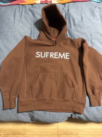Supreme Capital Hooded Sweatshirt "Dark Brown"