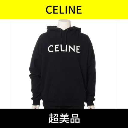 超美品 XL CELINE コットン パーカー ブラック 