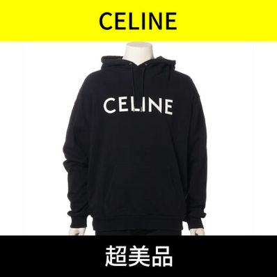 超美品 XL CELINE コットン パーカー ブラック