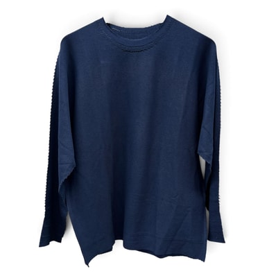 ISSEY MIYAKE 展示品級美品 イッセイミヤケ A-POC ABLE ISSEY MIYAKE TYPE-A BASICS AT21KK414 コットン ナイロン ネイビー 長袖 SAランク 中古 鑑定済