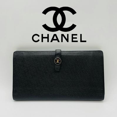 【人気】美品 CHANEL 長財布 Wホック ココマーク キャビアスキン
