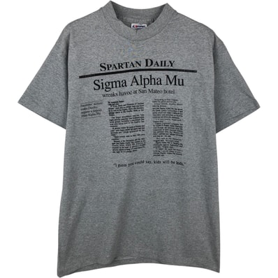 古着 80年代 ヘインズ Hanes POLY-COTTON 青タグ プリントTシャツ USA製 メンズL相当 ヴィンテージ/eaa639136