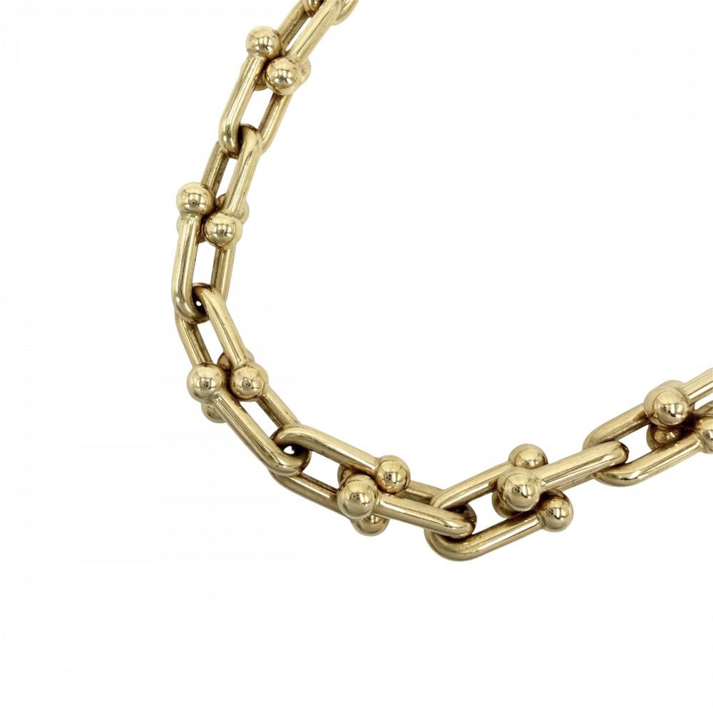 TIFFANY&Co. ティファニー ネックレス ハードウェア スモールリンク ジュエリー アクセサリー Au750 18金YG K18イエローゴールド レディース 約55.2g【中古品】