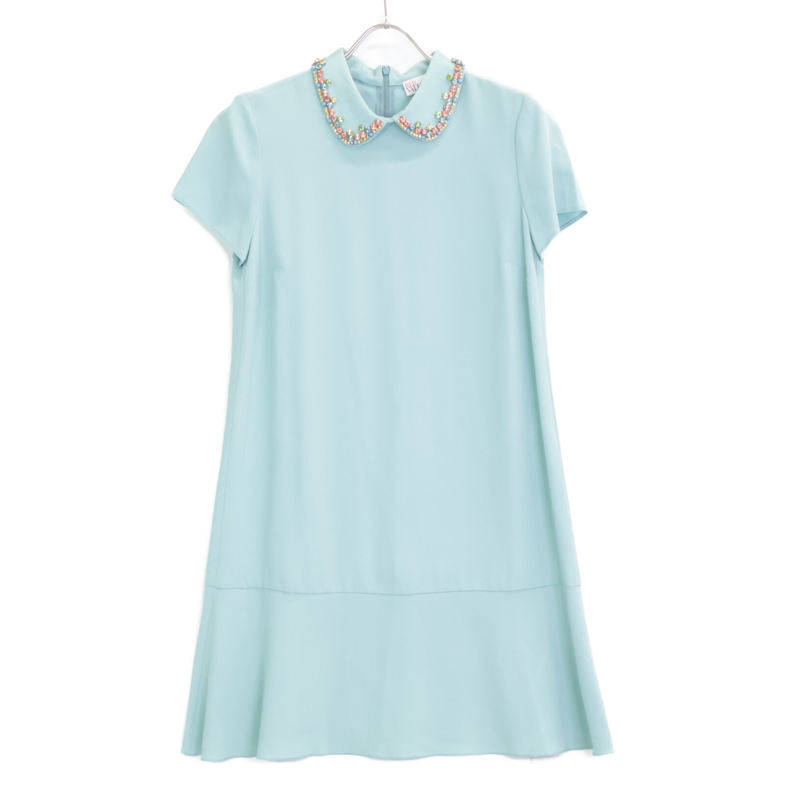 レッドヴァレンチノ SR3VAH020F1 グリーン系 襟 ビジュー ワンピース 40