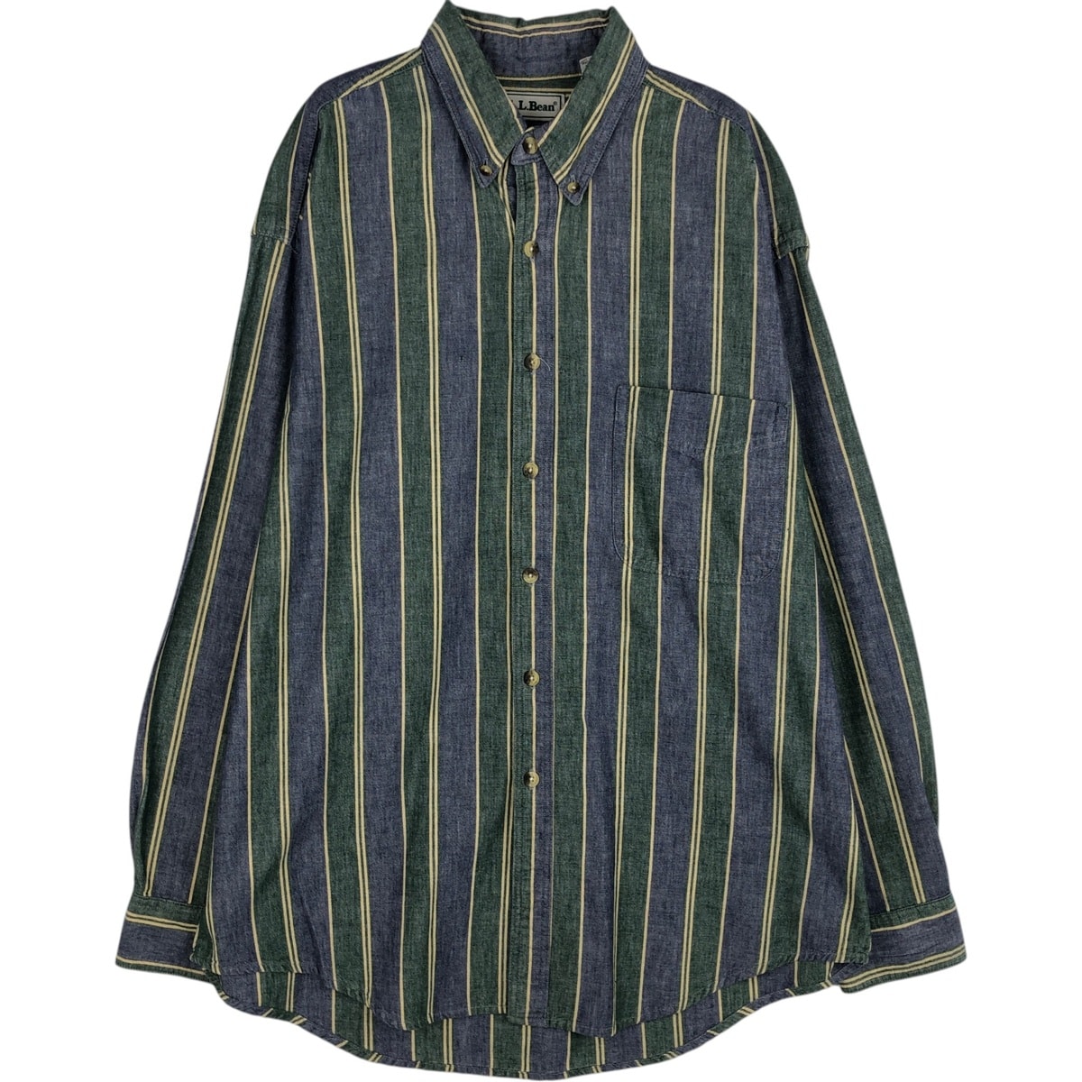 古着 ~90年代 エルエルビーン L.L.Bean 長袖 ボタンダウンストライプシャツ カナダ製 メンズL相当 ヴィンテージ/eaa643037