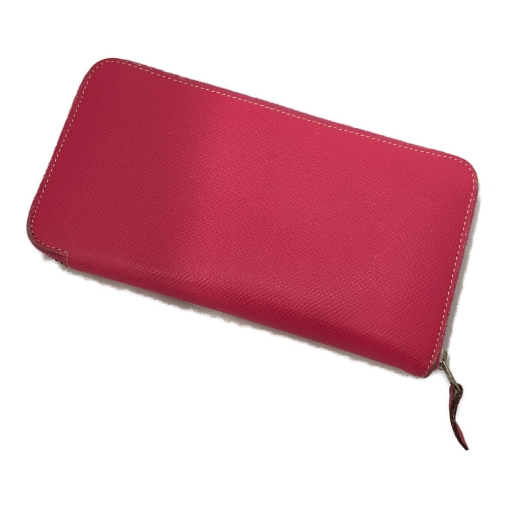 △△HERMES エルメス アザップクラシック レザー 長財布 ピンク SV金具 Q刻印