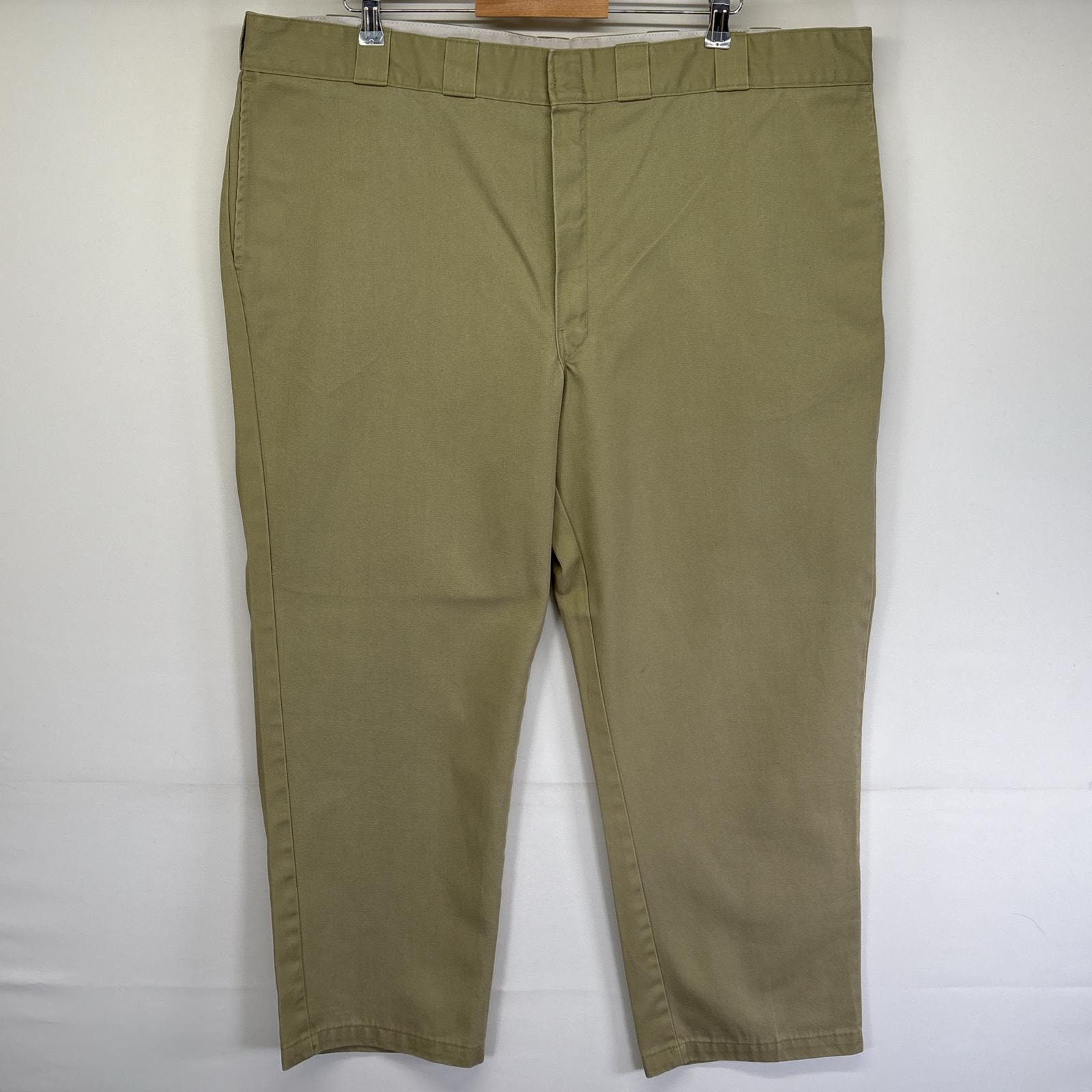 古着 ディッキーズ Dickies ワークパンツ ストレート 874 チノパン ジッパーフライ 作業着 センタープレス  ベージュ メンズ