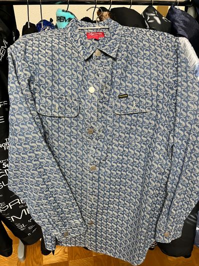 Supreme Monogram Denim Shirt "Blue"