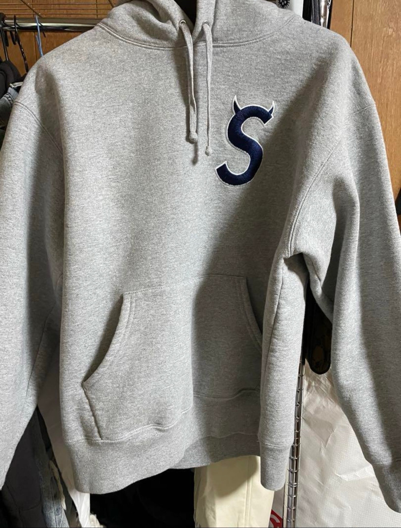 Supreme S Logo Hooded Sweatshirt "Heather Grey" (22FW)