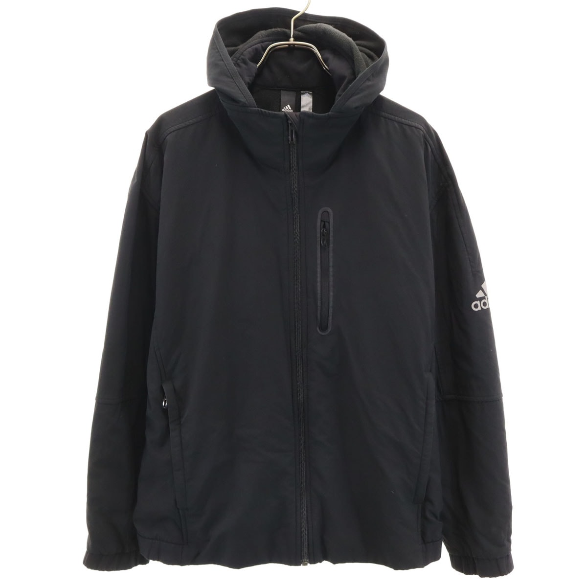 adidas アディダス フード ジップジャケット M ブラック