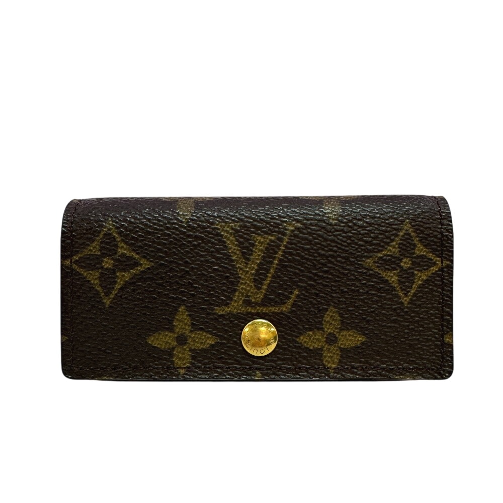 ルイヴィトン LOUIS VUITTON キーケース モノグラム ミュルティクレ4 4連 ロゴ M69517 ブラウン