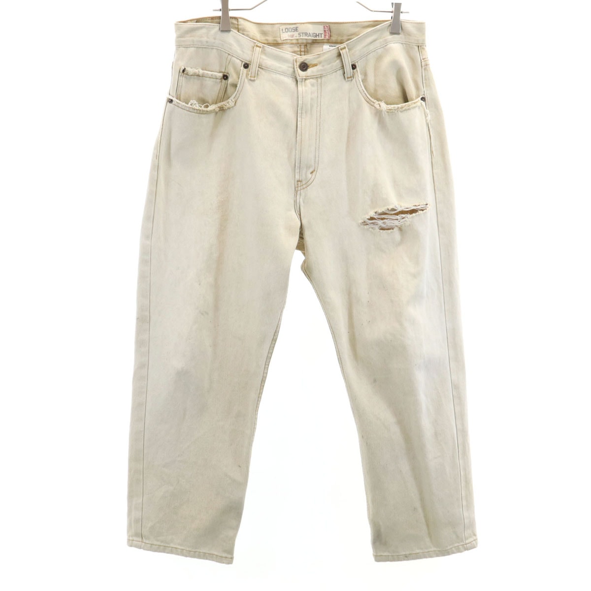 Levi's リーバイス 569 ルーズストレート ワイドデニムパンツ W34 ベージュ系 ジーンズ
