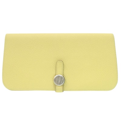 エルメス ドゴンロング トゴ ジョーヌプッサン T 長財