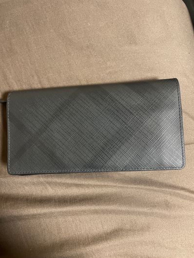 Burberry London Check and Leather Continental Wallet "Dark Charcoal"