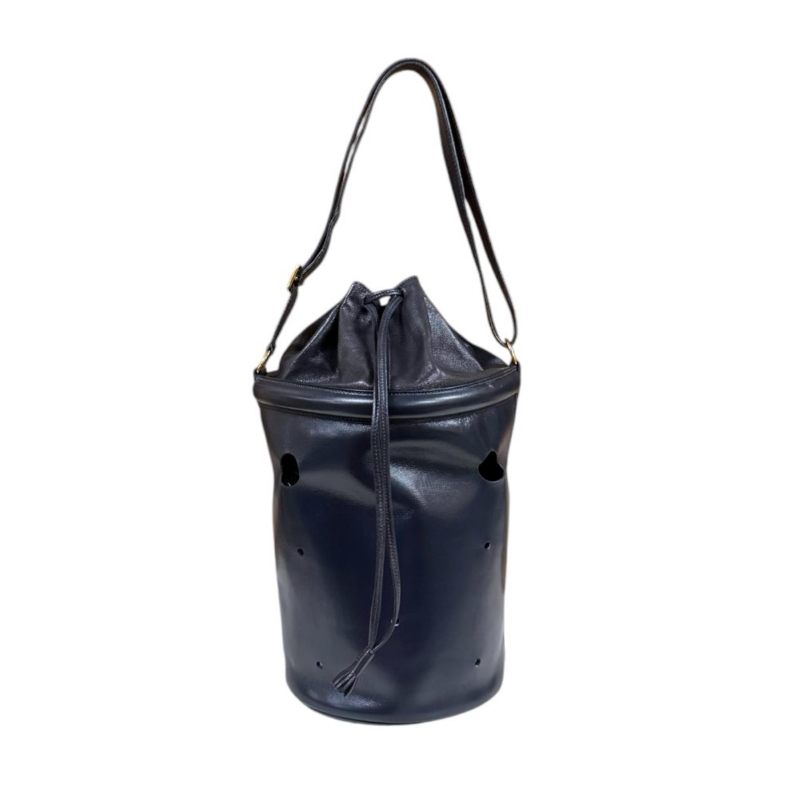 美品》 HERMES（エルメス） キャンパス×レザー ショルダーバッグ 黒 