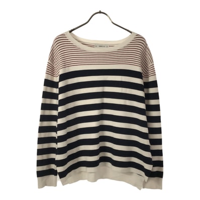 ZARA KNIT ザラニット ボーダー 長袖 セーター S ホワイト系 ニット