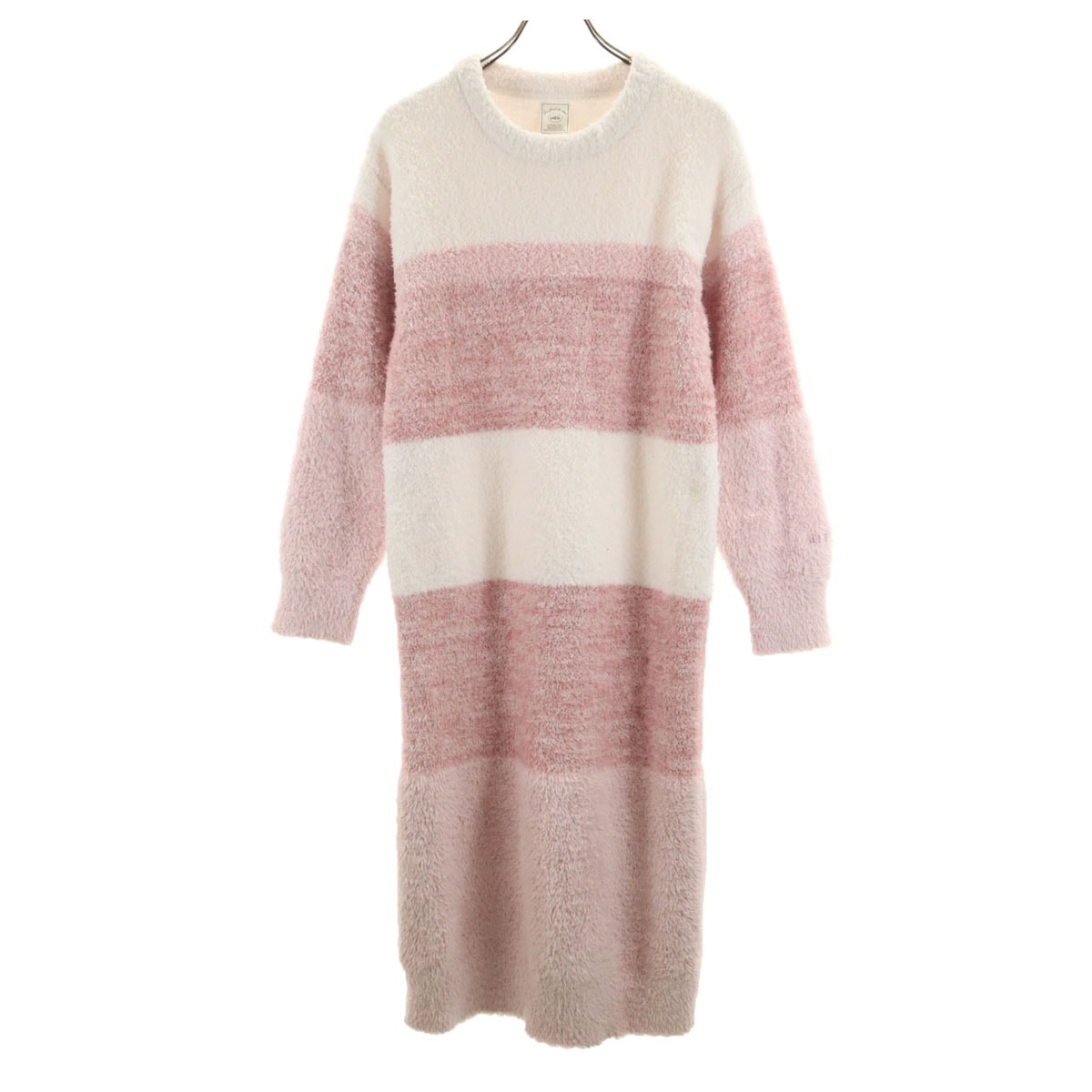 gelato pique ジェラートピケ ボーダー柄 長袖 ワンピース F ピンク ルームウェア