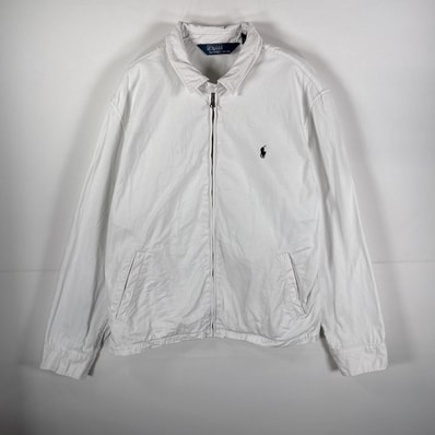 古着 90's/90年代 ポロバイラルフローレン Polo by Ralph Lauren スウィングトップジャケット ロゴ刺繍 XL ホワイト メンズ