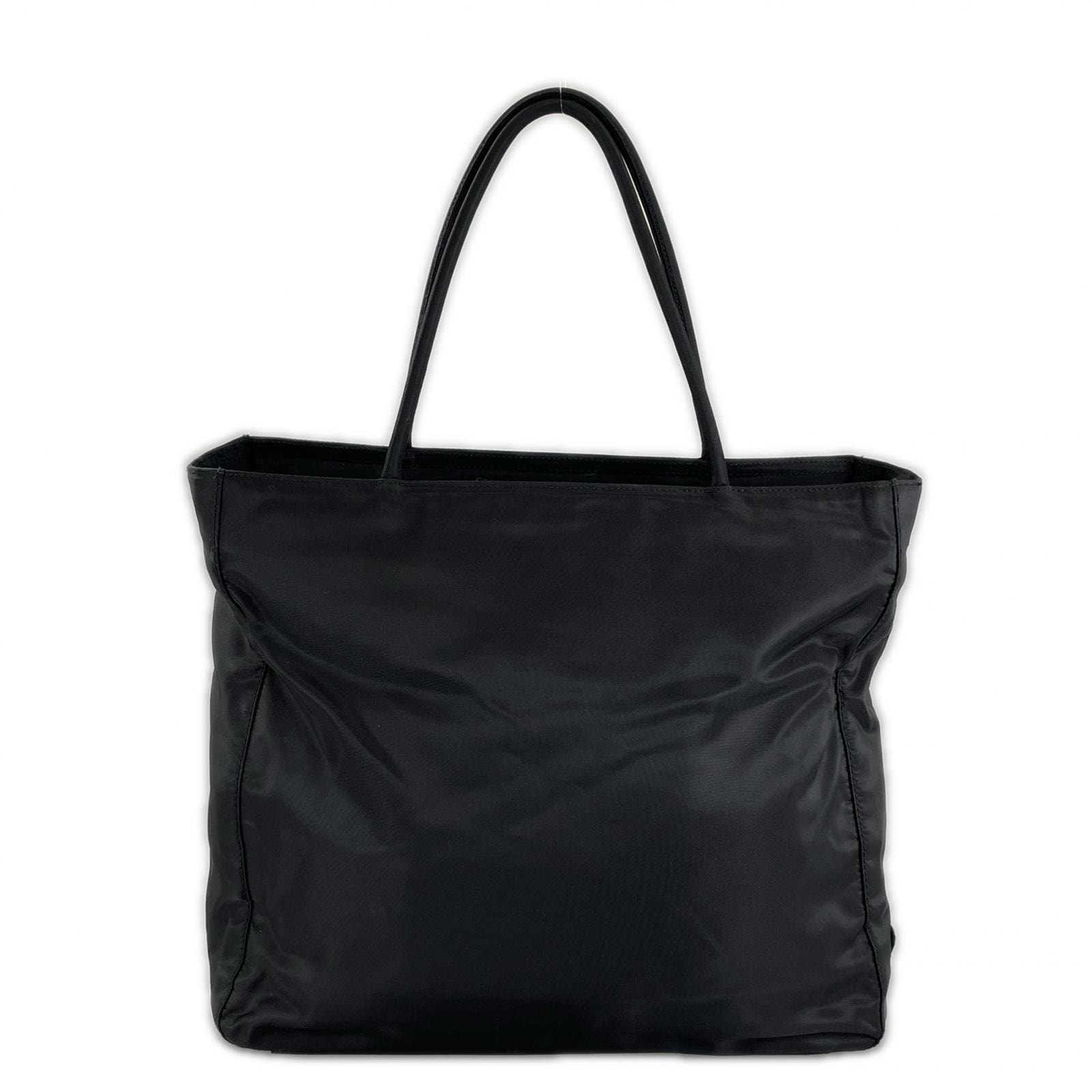 PRADA プラダ トライアングルロゴ トートバッグ ナイロン ブラック レディース【中古】