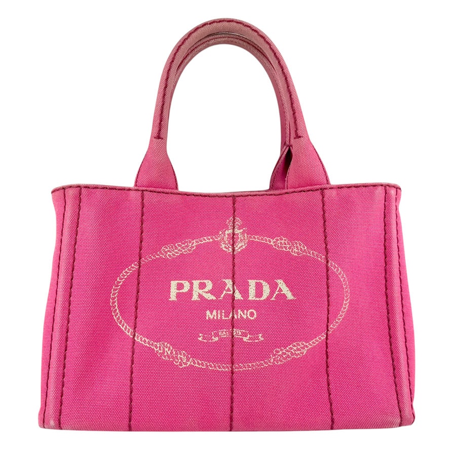 プラダ PRADA ハンドバッグ ショルダーバッグ カナパ キャンバス ピンク ゴールド レディース【中古】 z9217