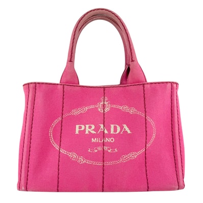 プラダ PRADA ハンドバッグ ショルダーバッグ カナパ キャンバス ピンク ゴールド レディース【中古】 z9217