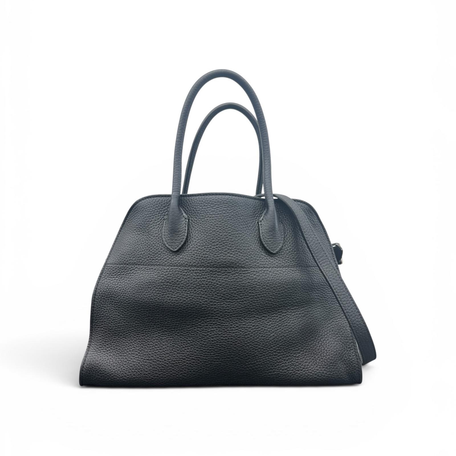 THE ROW 美品 ザロウ Soft Margaux 12 ソフトマルゴー12 2way トートバッグ レザー ブラック ハンドバッグ ショルダーバッグ ユニセックス ABランク 中古 鑑定済 ザロウバッグ