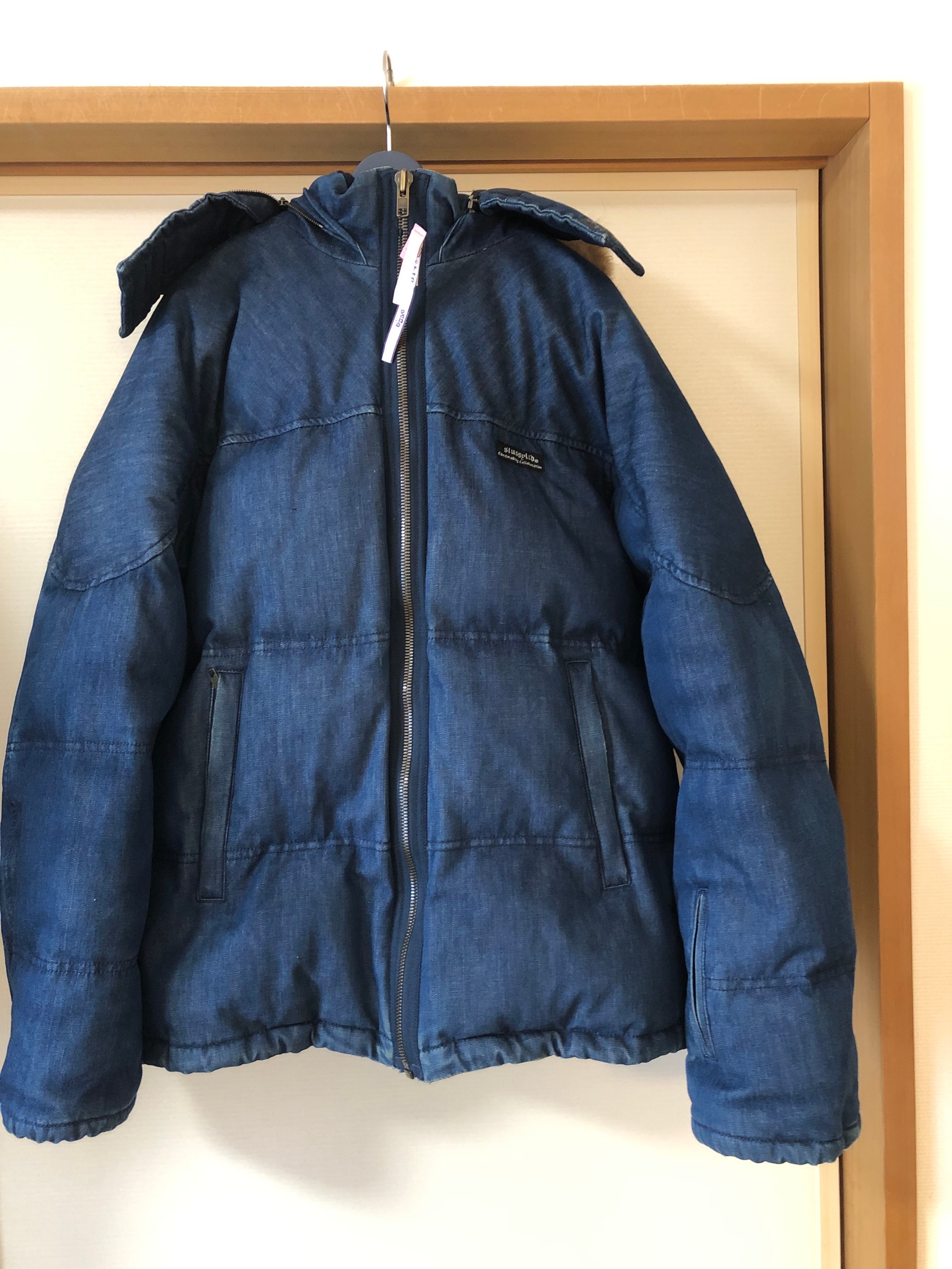 デニムダウンジャケット ステューシー インディゴデニム ゴア ドライロフト