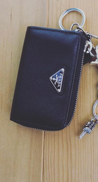 PRADA Saffiano Leather Mini Pouch "Black"