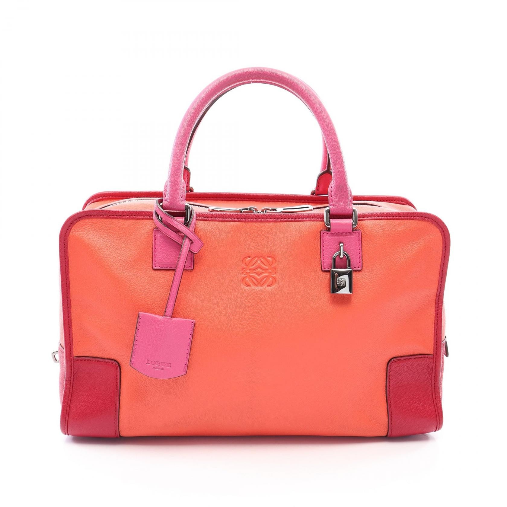 ロエベ LOEWE アマソナ36 ハンドバッグ バッグ レザー レディース オレンジ系 / ピンク系 / レッド系 【中古】