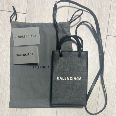 BALENCIAGA Mini Shopping Bag Squared Calfskin "Black"