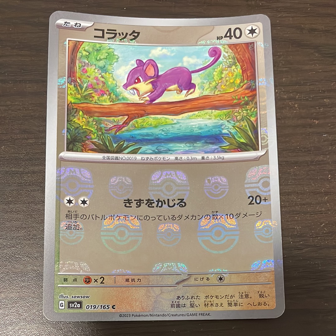 コラッタ C: マスターボールミラー[SV2a 019/165](強化拡張パック「ポケモンカード151」)