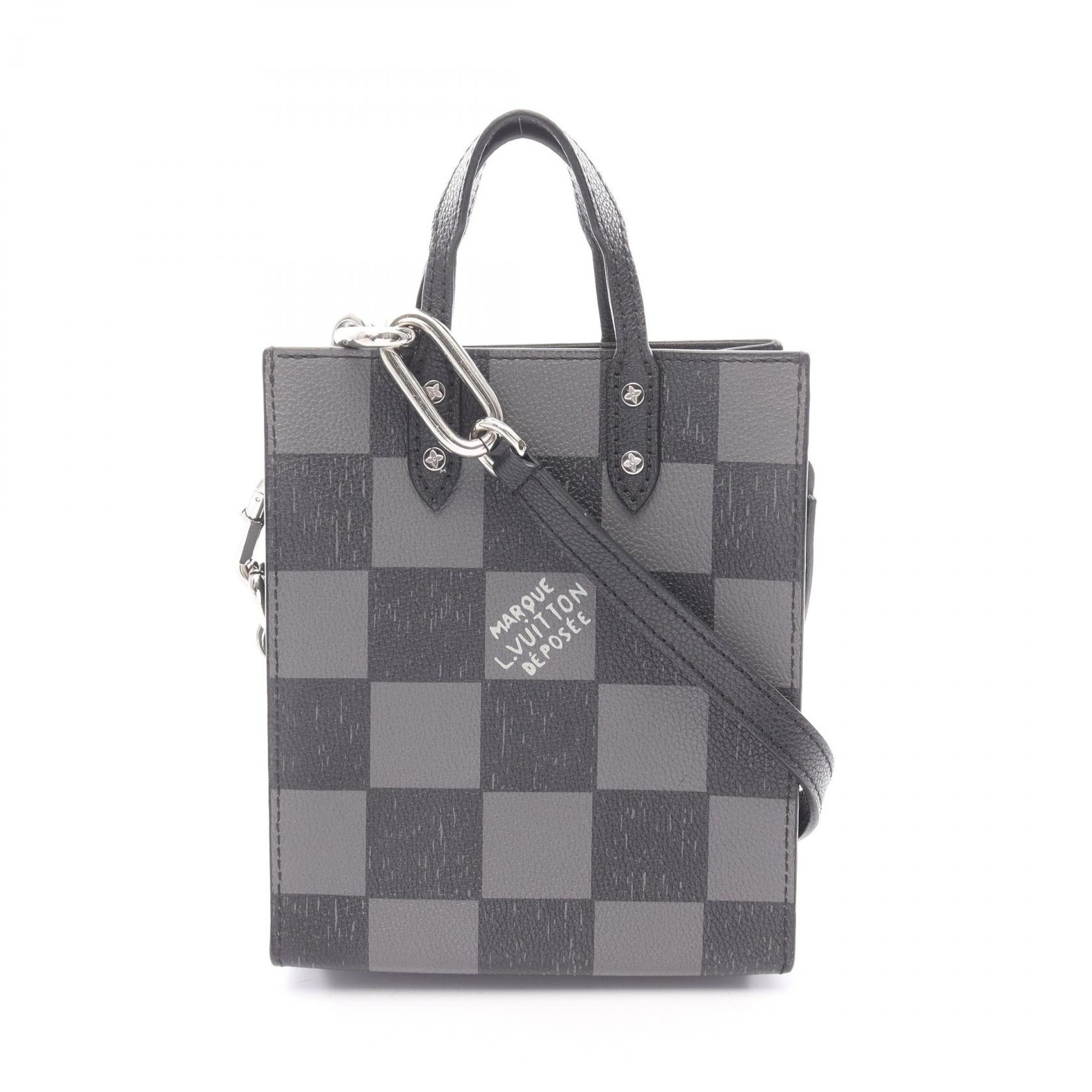 ルイ・ヴィトン LOUIS VUITTON サックプラ XS ハンドバッグ バッグ レザー ダミエ ノワール メンズ ブラック系 N60479 【中古】