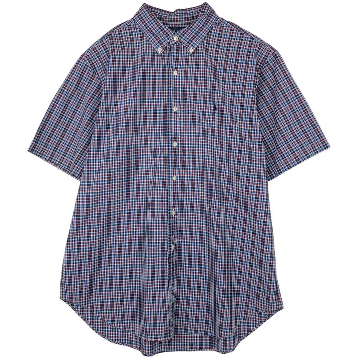 古着 ラルフローレン Ralph Lauren CLASSIC FIT 半袖 ボタンダウン チェックシャツ メンズXL相当/eaa623598