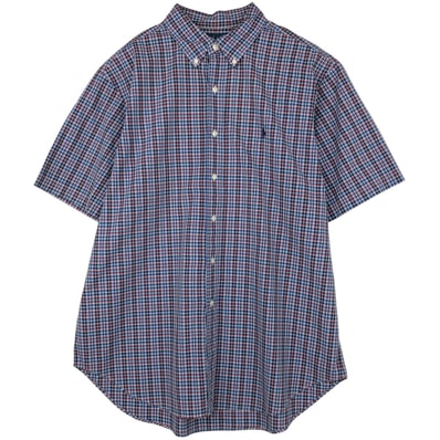 古着 ラルフローレン Ralph Lauren CLASSIC FIT 半袖 ボタンダウン チェックシャツ メンズXL相当/eaa623598