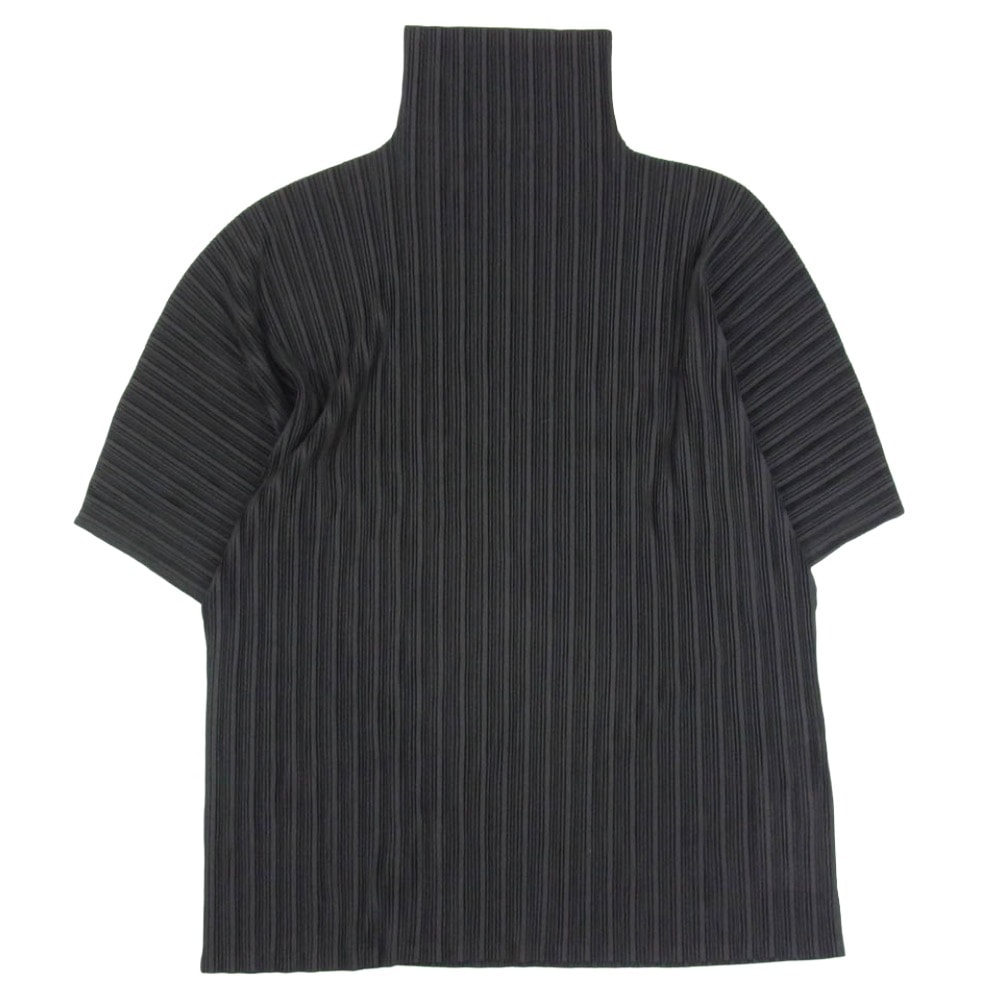 PLEATS PLEASE プリーツプリーズ イッセイミヤケ その他トップス PP23-FT365 プリーツ加工 ハイネック ドルマンスリーブ 七分袖 チュニック トップス ブラック系 3【中古】