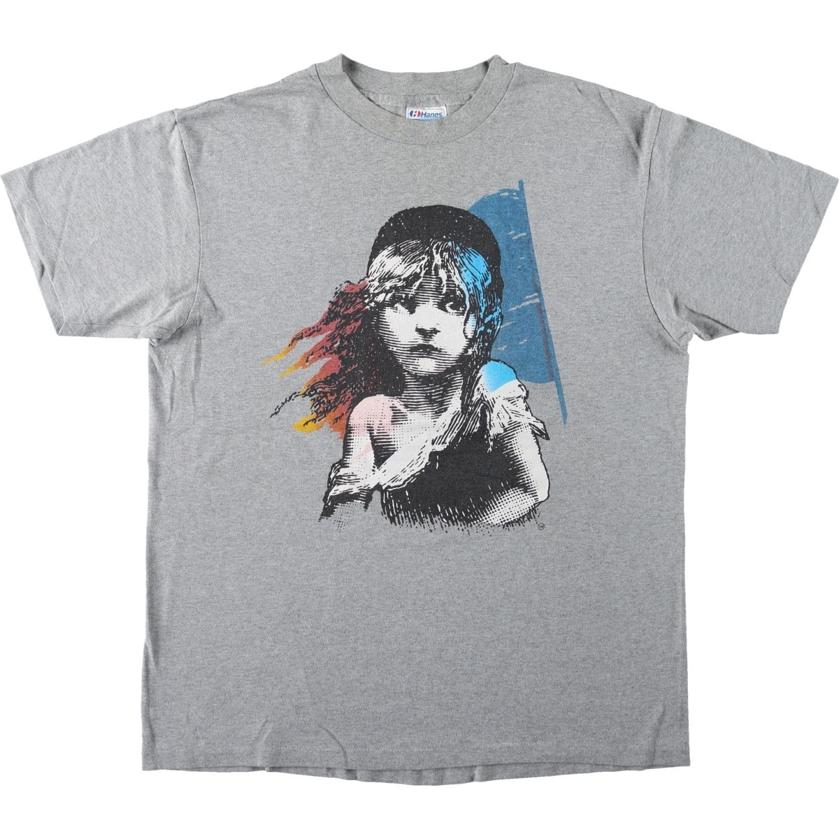 古着 80年代 ヘインズ Hanes POLY-COTTON 青タグ Les Miserables レミゼラブル プリントTシャツ USA製 メンズXL相当/eaa667875