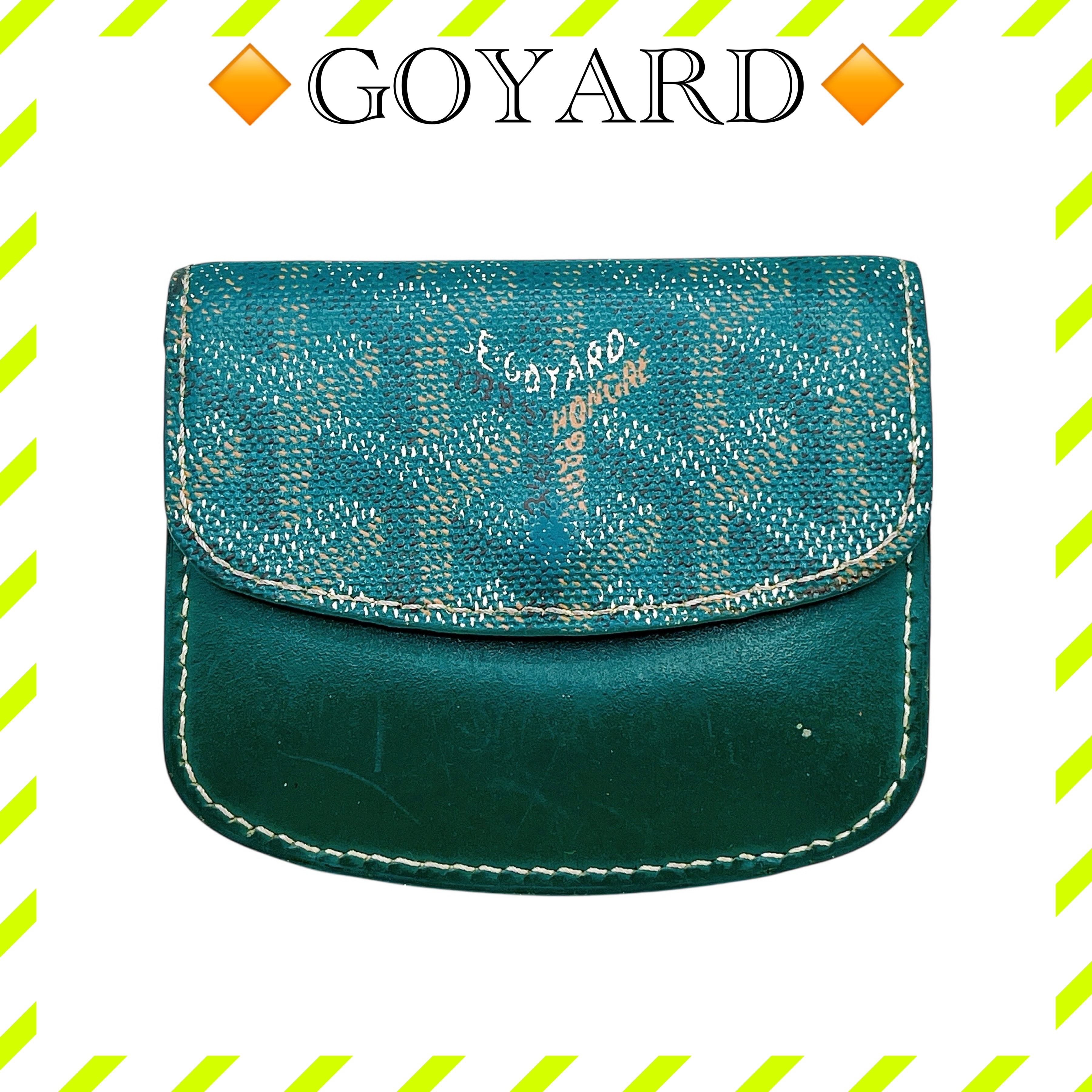 良品 ゴヤール ヘリンボーン コインケース グリーン レディース ユニセックス