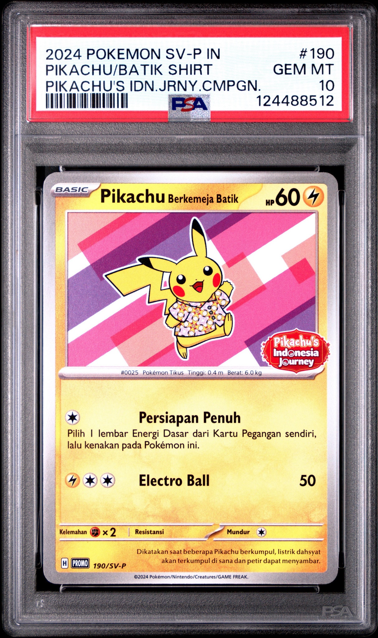 PSA10】バティックシャツを着たピカチュウ (フラワーピカチュウ柄) P