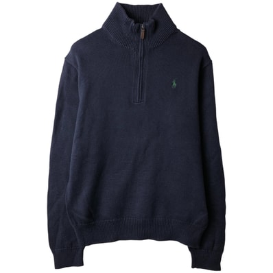 古着 ラルフローレン Ralph Lauren POLO RALPH LAUREN コットンニットハーフジップセーター メンズM相当/eaa380229