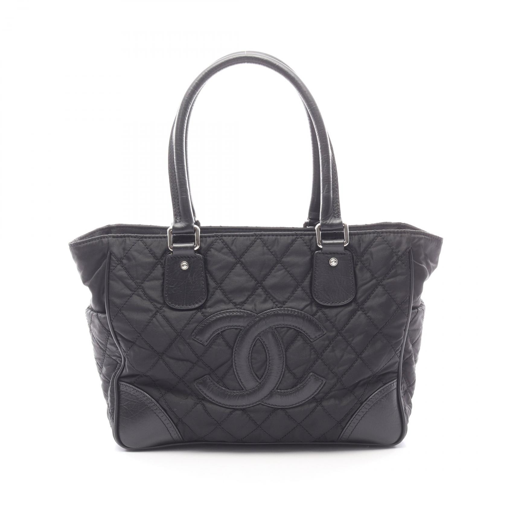 シャネル CHANEL パリニューヨークライン トートバッグ バッグ ナイロン レザー レディース ブラック系 A33100 【中古】