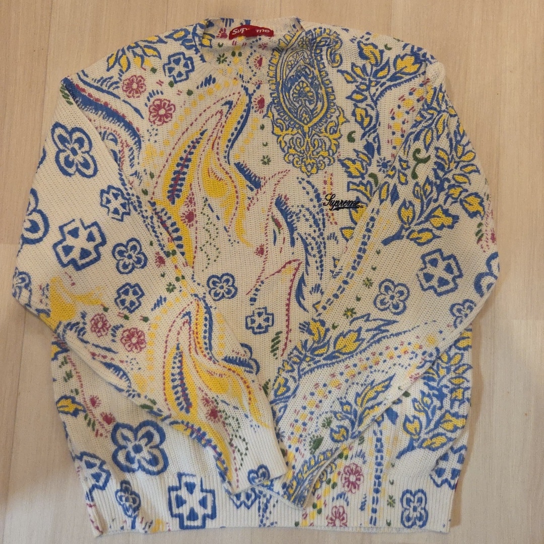 Supreme Printed Paisley Sweater "White"