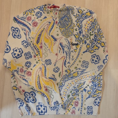 Supreme Printed Paisley Sweater "White"