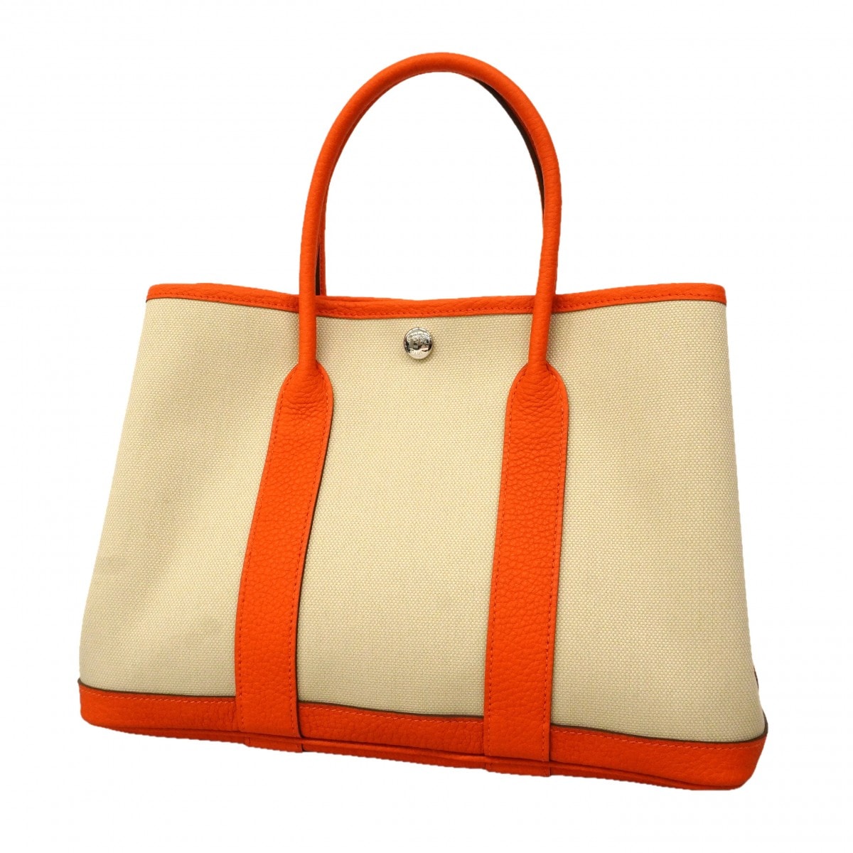 【6cd5702】エルメス トートバッグ ガーデンパーティTPM ネゴンダ トワルミリタリー カプシーヌ シルバー金具 B刻印【中古】メンズ レディース ユニセックス
