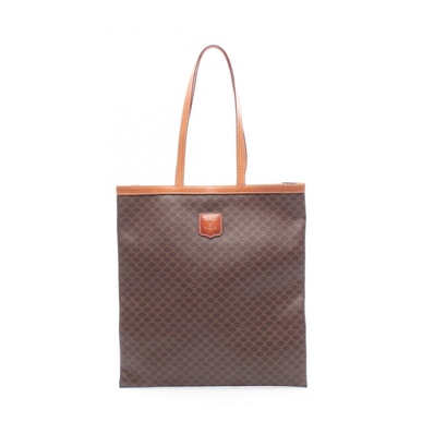 セリーヌ CELINE マカダム トートバッグ バッグ PVCコーティングキャンバス レザー メンズ レディース ブラウン系 【中古】