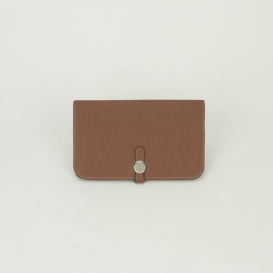 エルメス HERMES ドゴンGM ドゴン GM ドゴンデュオ 財布 長財布 ロングウォレット トゴ ゴールド Gold ブラウン Brown 茶 シルバー金具 ポーチ 小銭入れ
