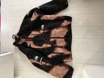 Supreme x The North Face Bleached Denim Print Fleece Jacket "Black"