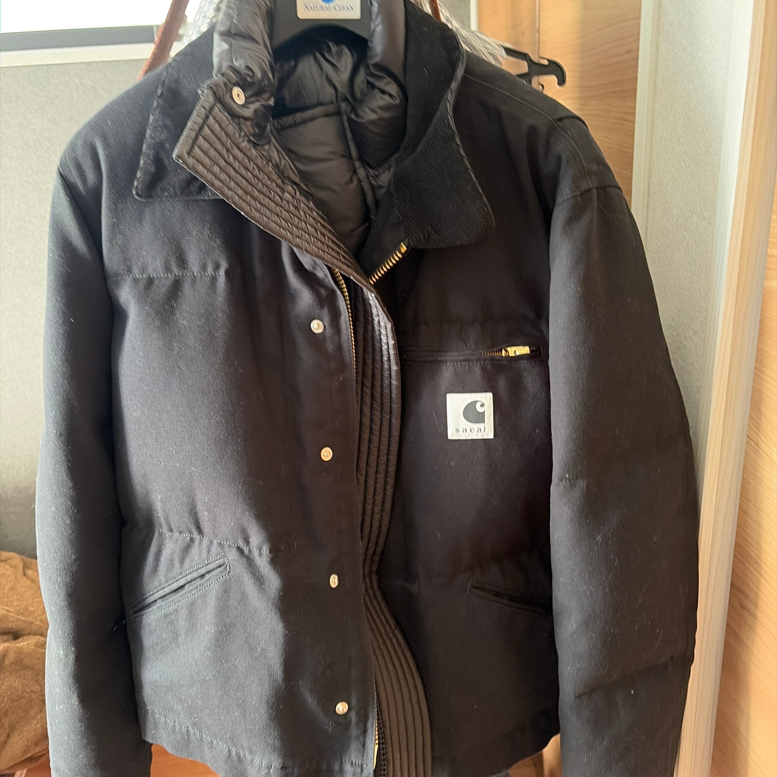 sacai x Carhartt WIP Washed Duck Puffer Jacket Mens "Black"