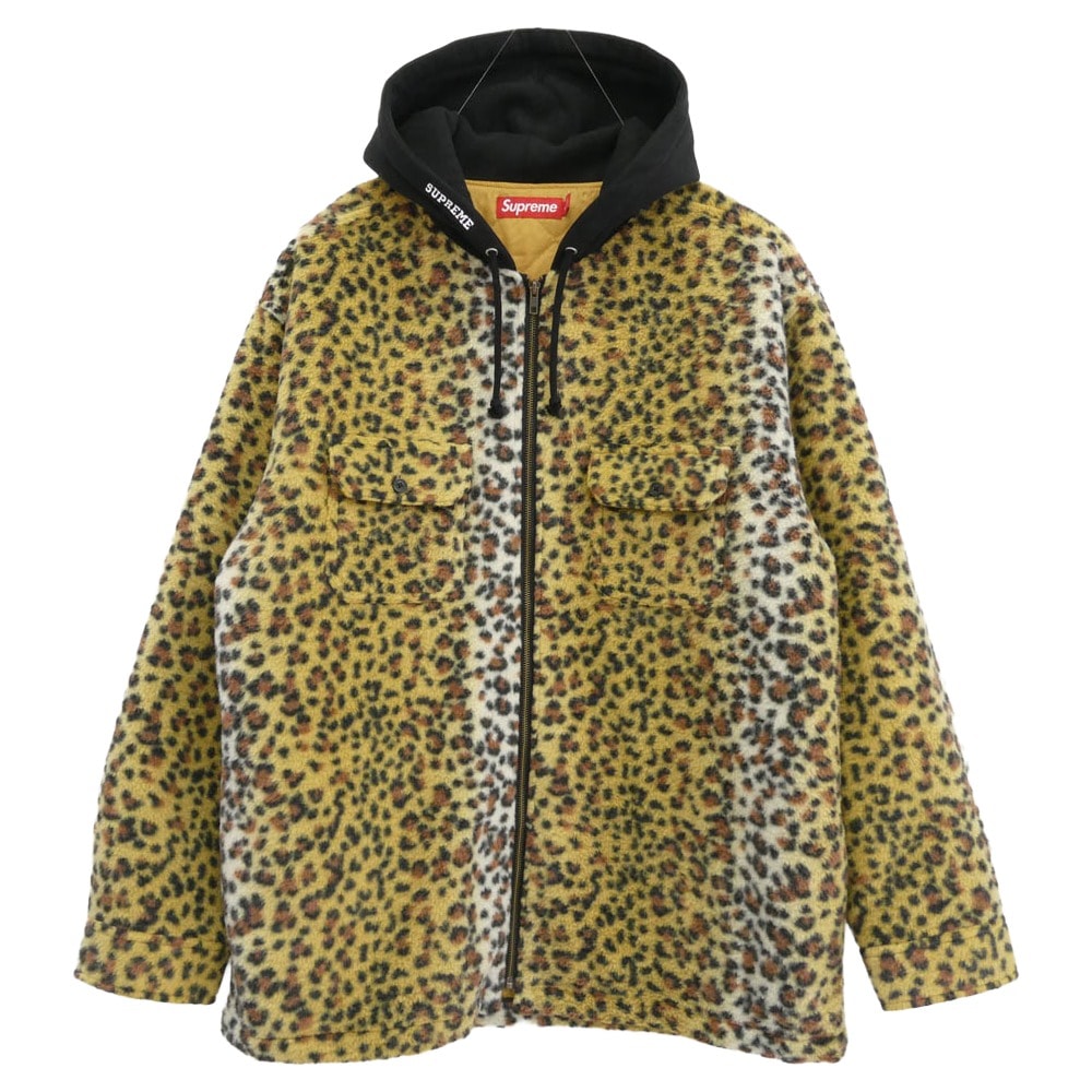 Supreme シュプリーム ジャケット 23AW Fleece Zip Up Hooded Shirt フリース ジップ アップ シャツ ジャケット レオパード系 XXL【美品】【中古】
