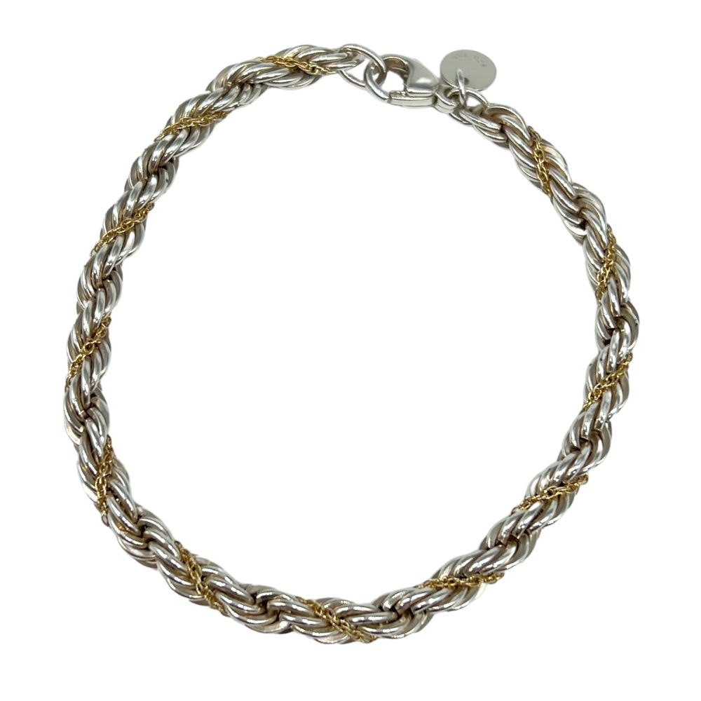 TIFFANY&CO. ティファニー シルバー925 × K18YG ツイスト チェーン ブレスレット 41214
