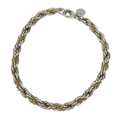 TIFFANY&CO. ティファニー シルバー925 × K18YG ツイスト チェーン ブレスレット 41214
